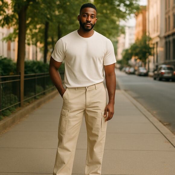 CLEARANCE Dickies Classic Men's 34X31 Beige Cargo Utility Work Pants 100% Cotton - Picture 1 of 10